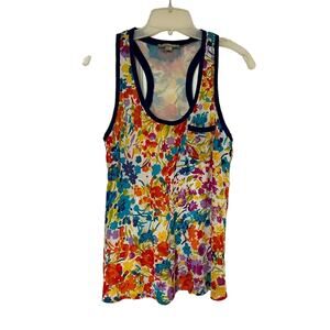 Forever 21 Racer Back Floral Tank Top Multicolor Small